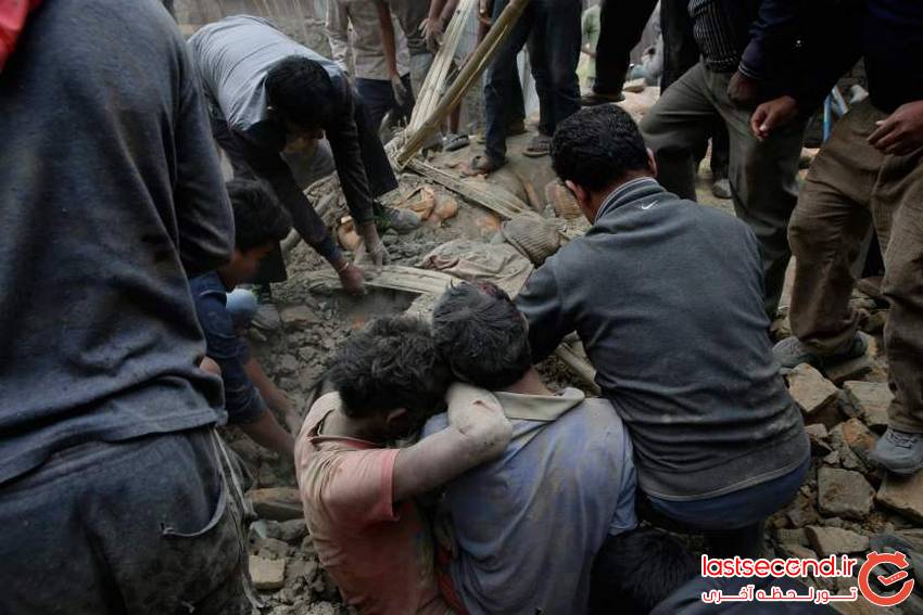 گزارش تصویری بسیار غم انگیز از زمین لرزه در نپال