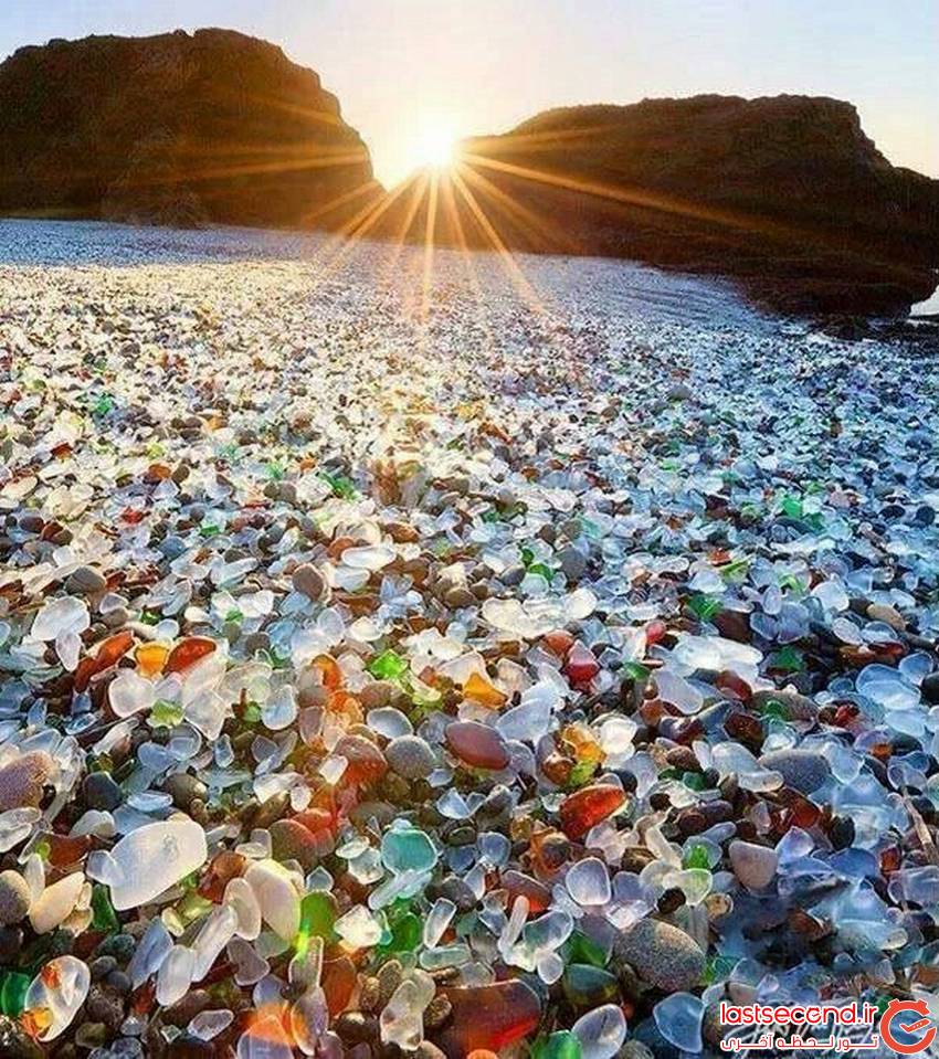  ساحل زیبای شیشیه ای در شمال کالیفرنیا   