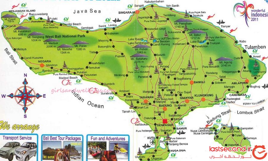 Бали схема. Остров Бали карта по районам. Пляжи и достопримечательности Бали на карте. Карта Бали с районами и пляжами. Туристическая карта Бали.