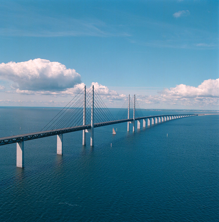  پلی شگفت انگیز که دانمارک و سوئد را بهم متصل می کند    